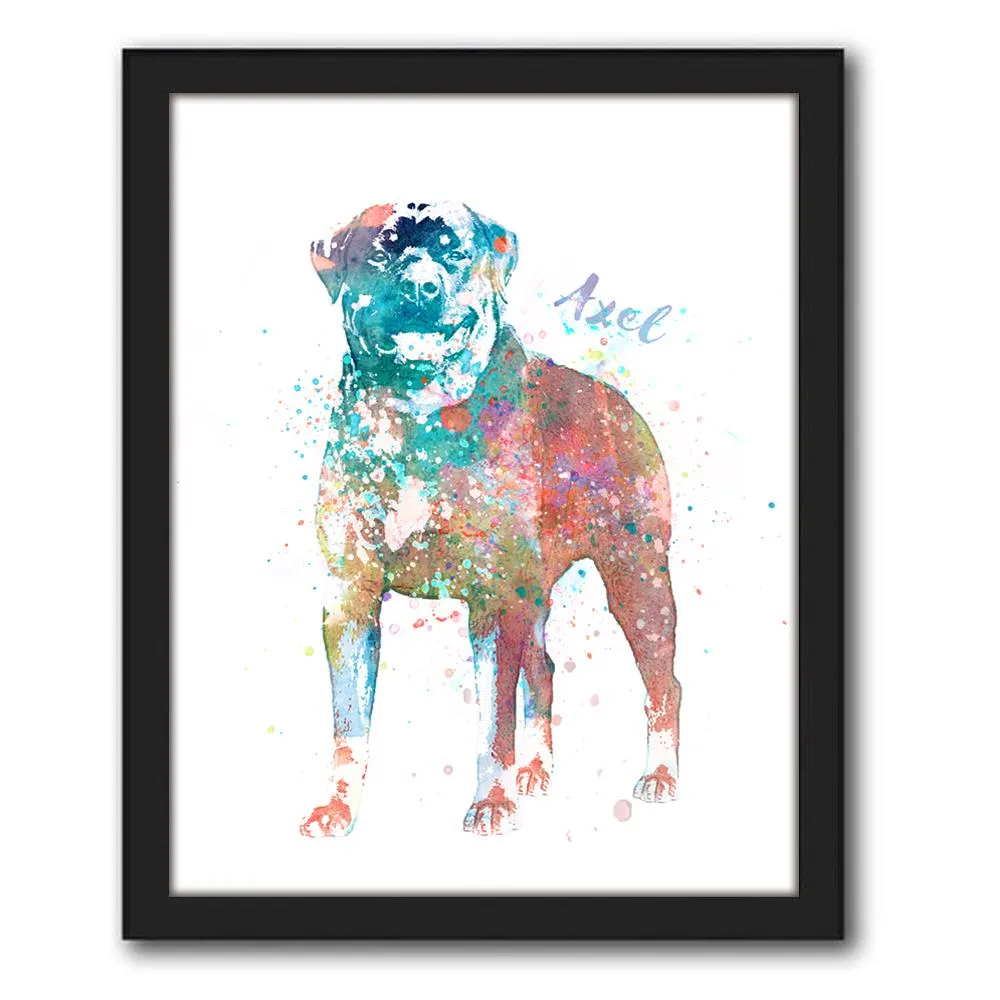 Rottweiler Watercolor Print