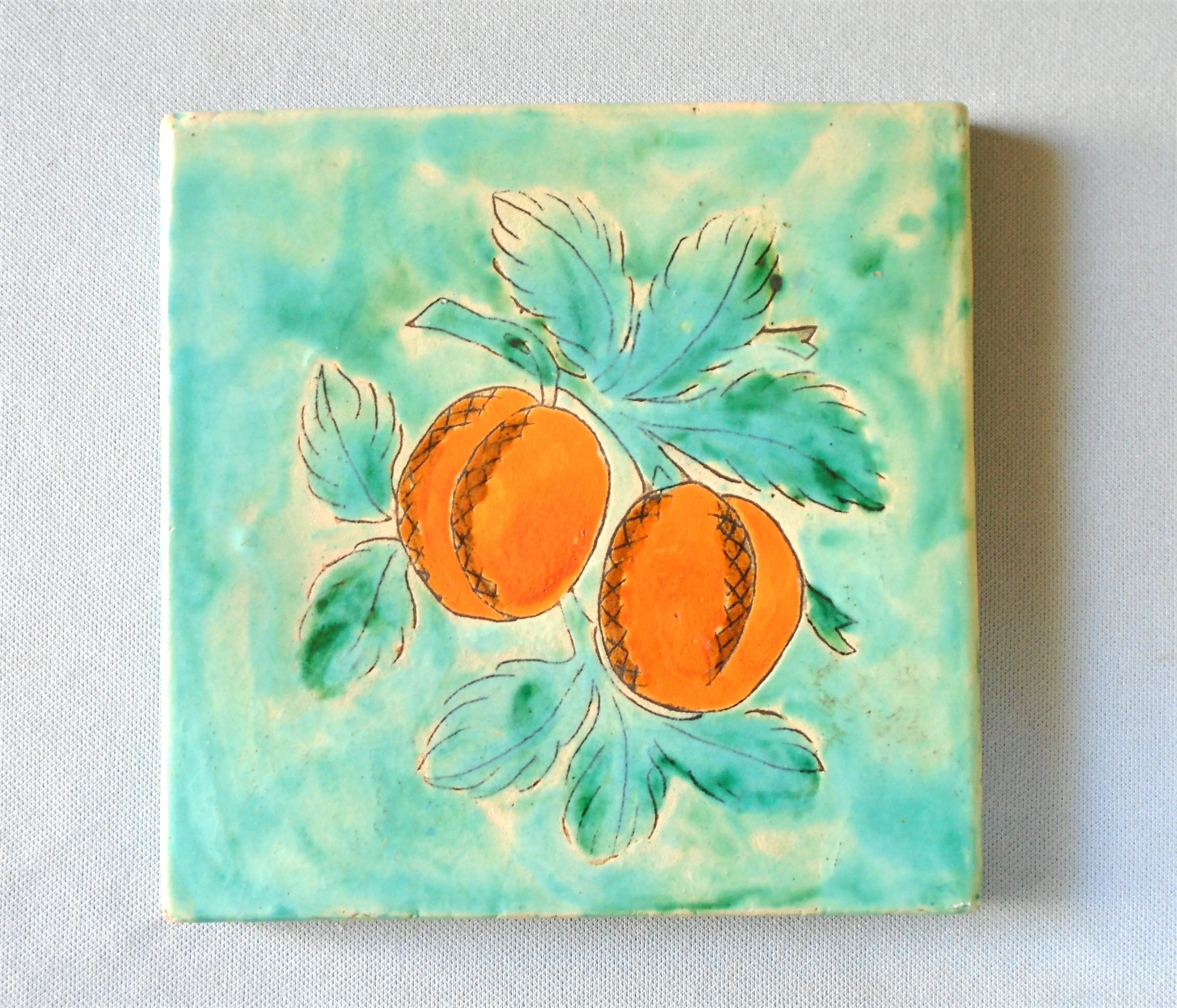 San Jose Pottery Tile Orange Fruits