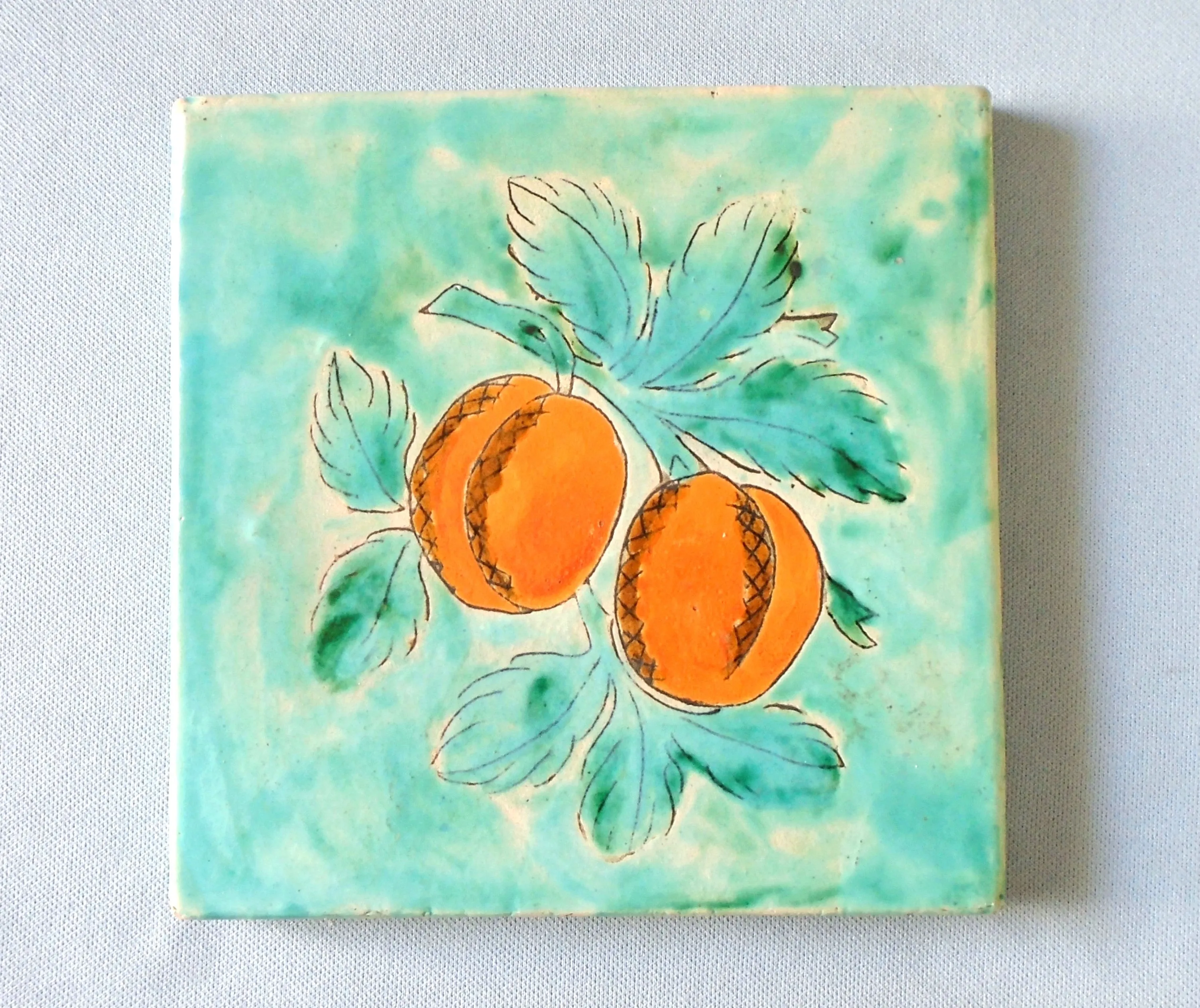 San Jose Pottery Tile Orange Fruits