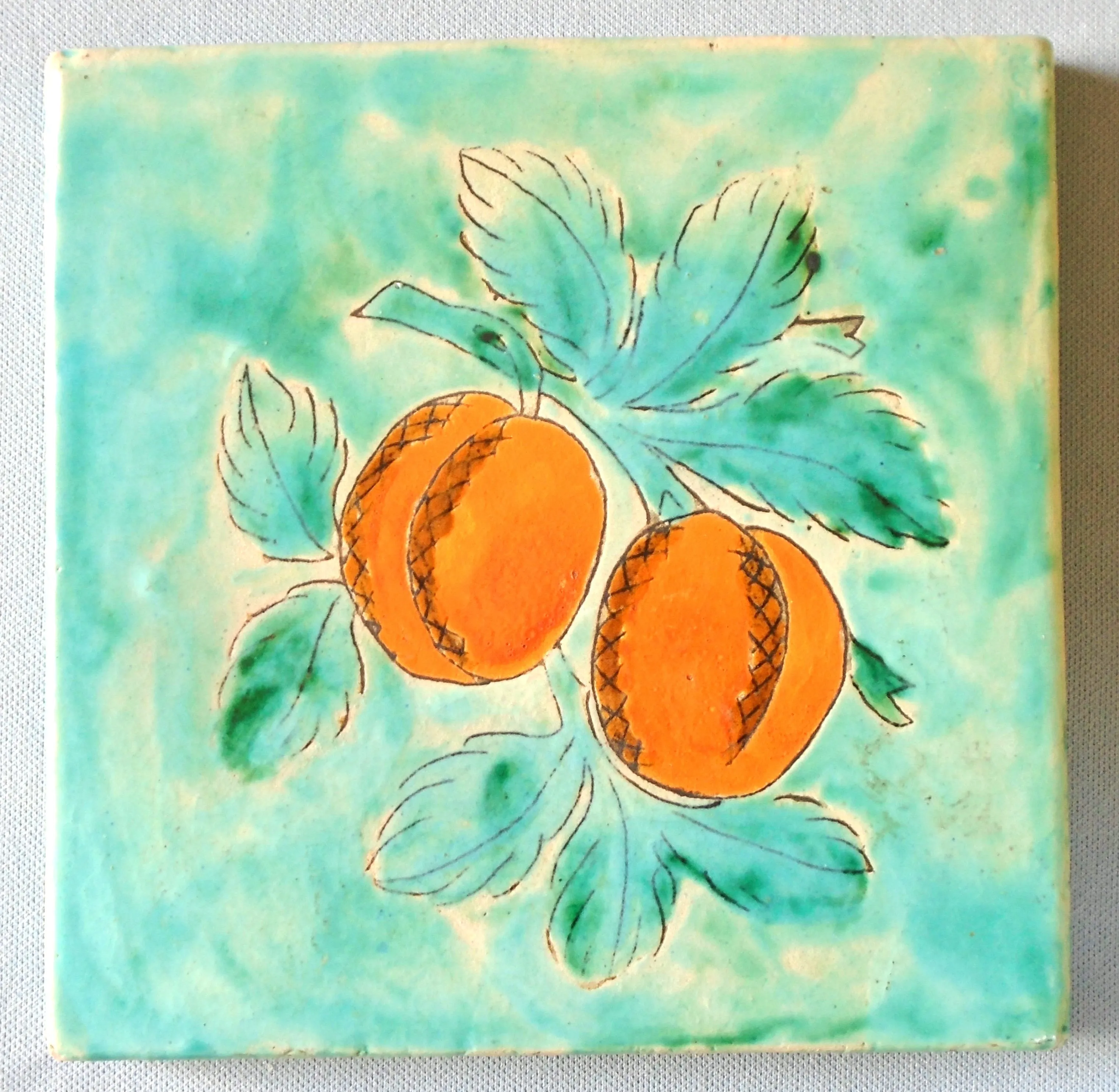 San Jose Pottery Tile Orange Fruits