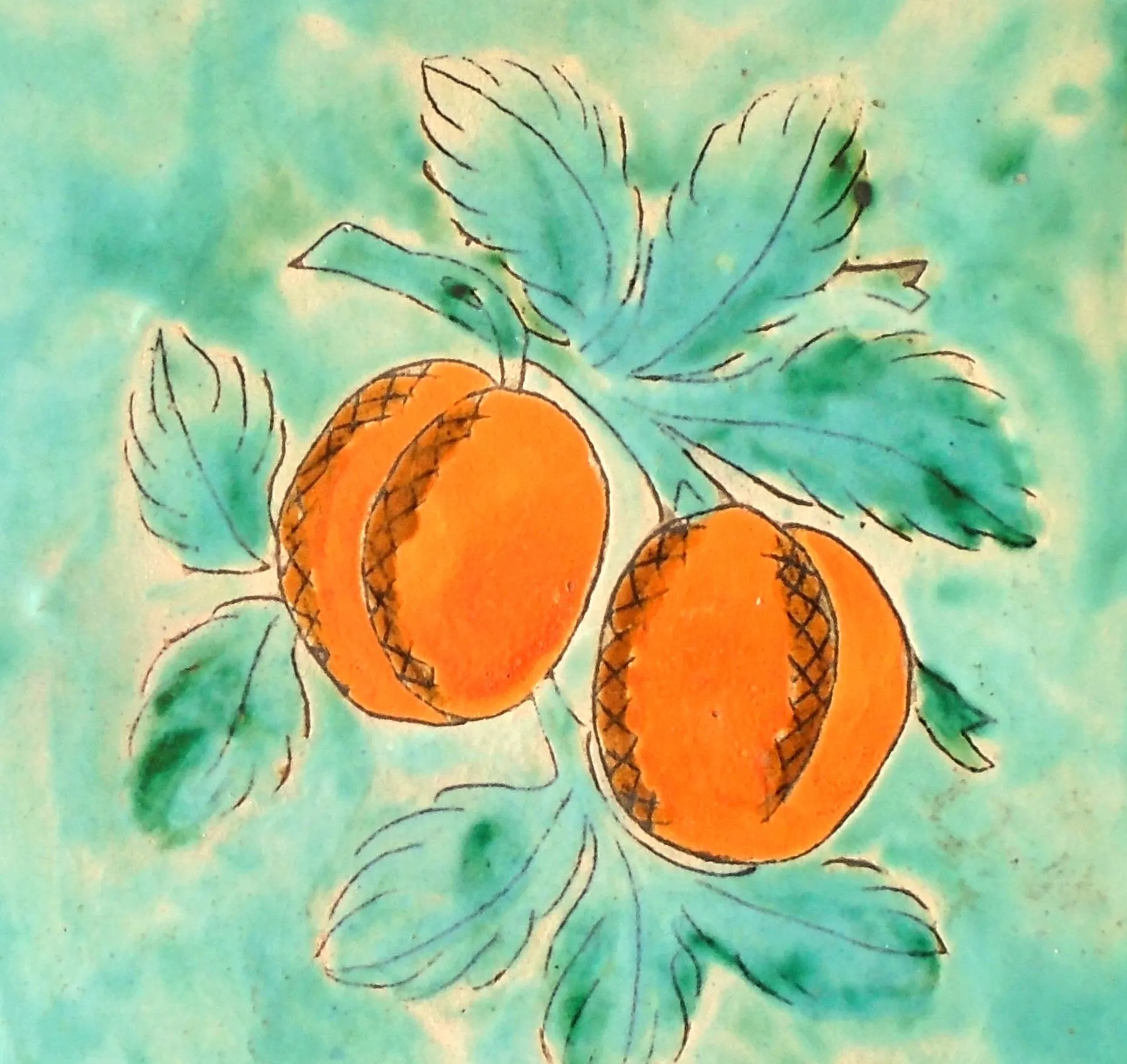 San Jose Pottery Tile Orange Fruits