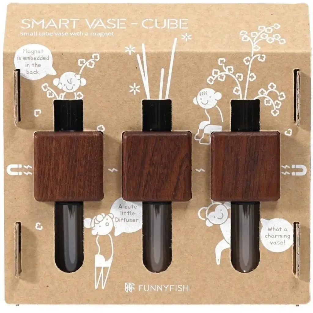 Smart Magnet Vase - Cubes (Dark, set of 3)