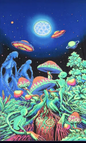 UV Wallhanging : Alien Shrooms