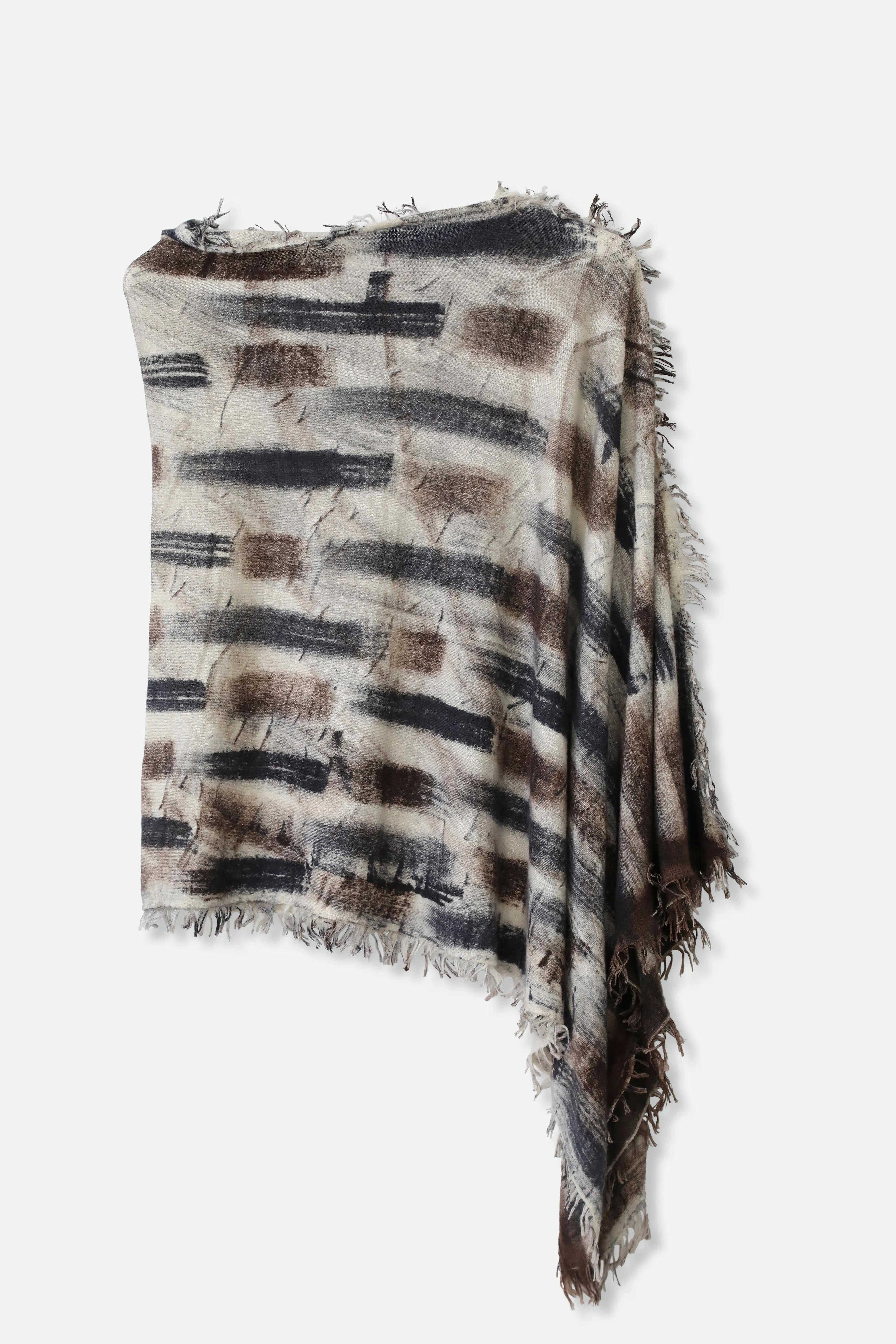 VARA HAND-DYED WOOL CASHMERE BLEND PAINTED GRAPHITE