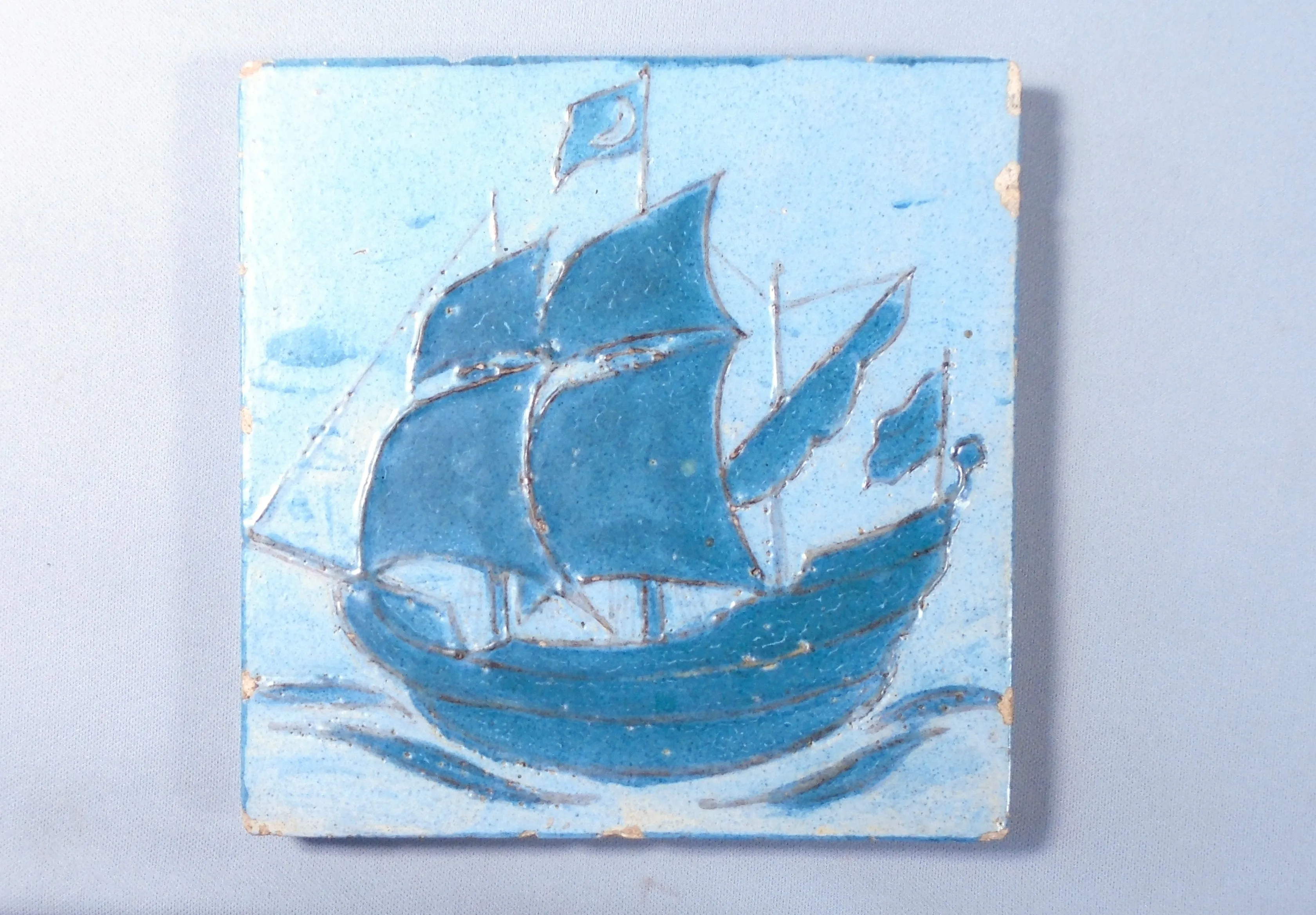 Volkmar Arts and Crafts Ship Tile