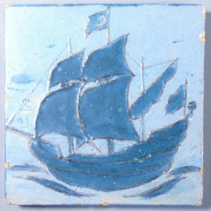 Volkmar Arts and Crafts Ship Tile