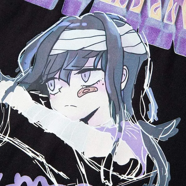 WLS Anime Girl Printed Soft Cotton Tee