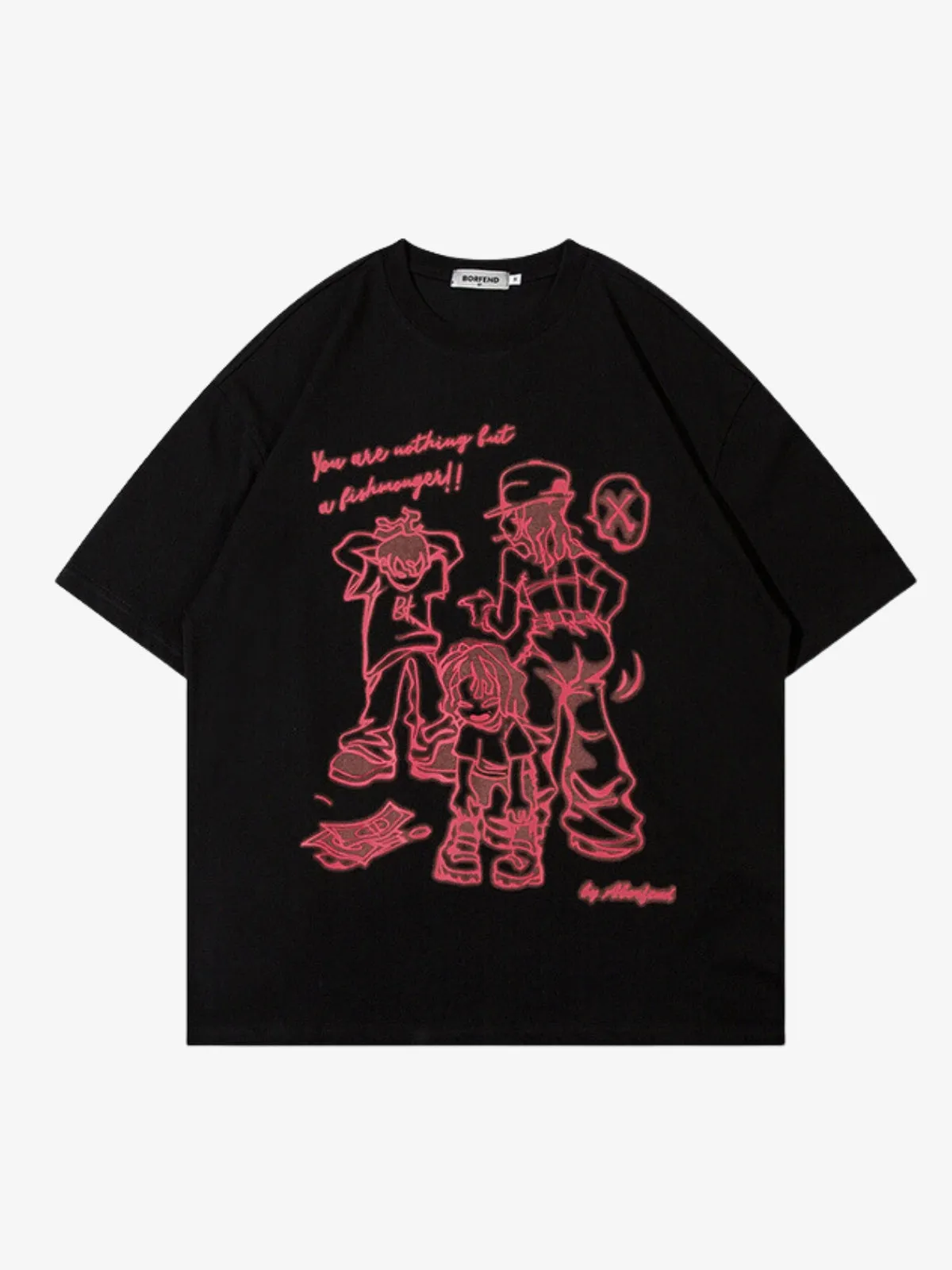 WLS Hand Drawn Cartoon Character Graphic Tee