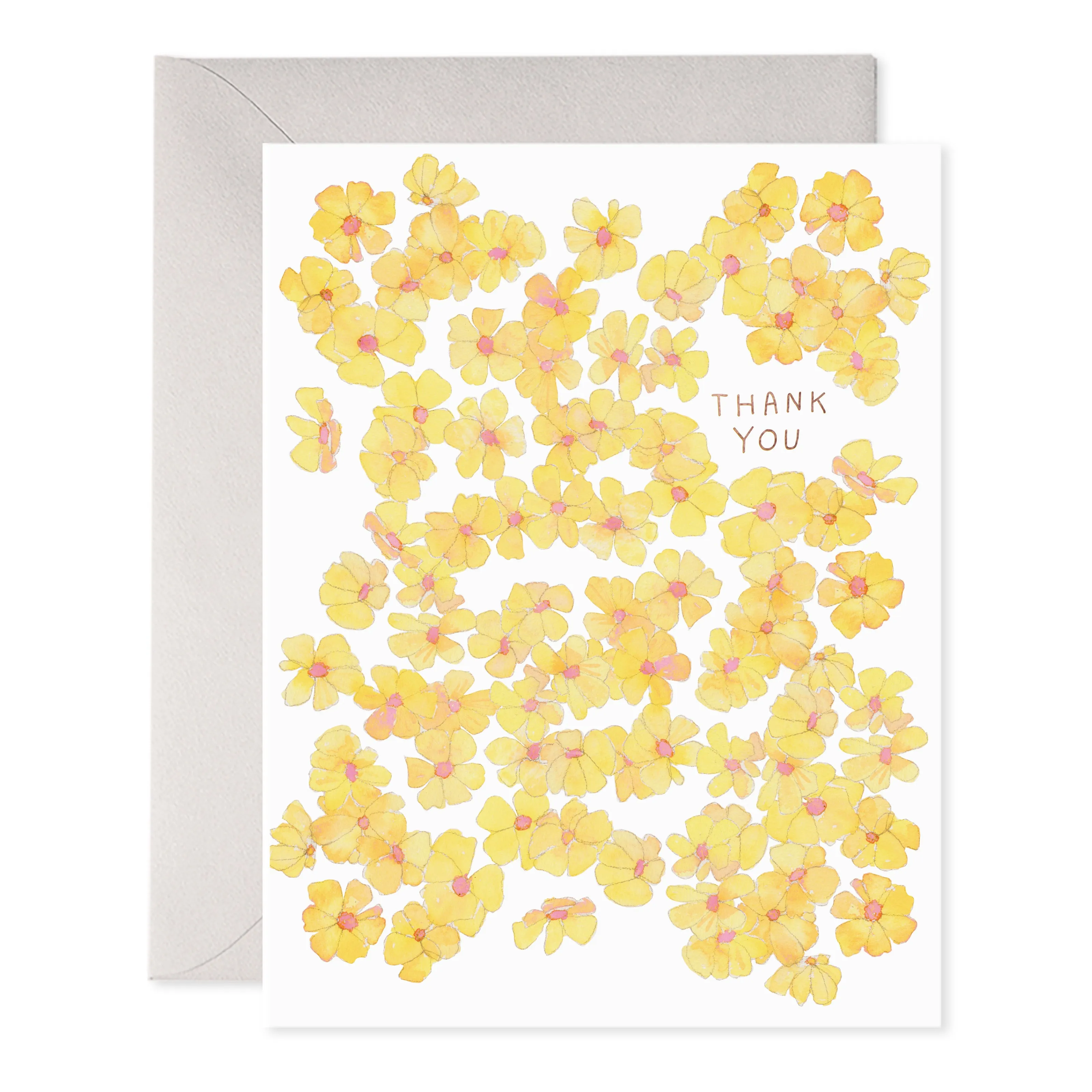 Yellow Flowers Thank You Greeting Card