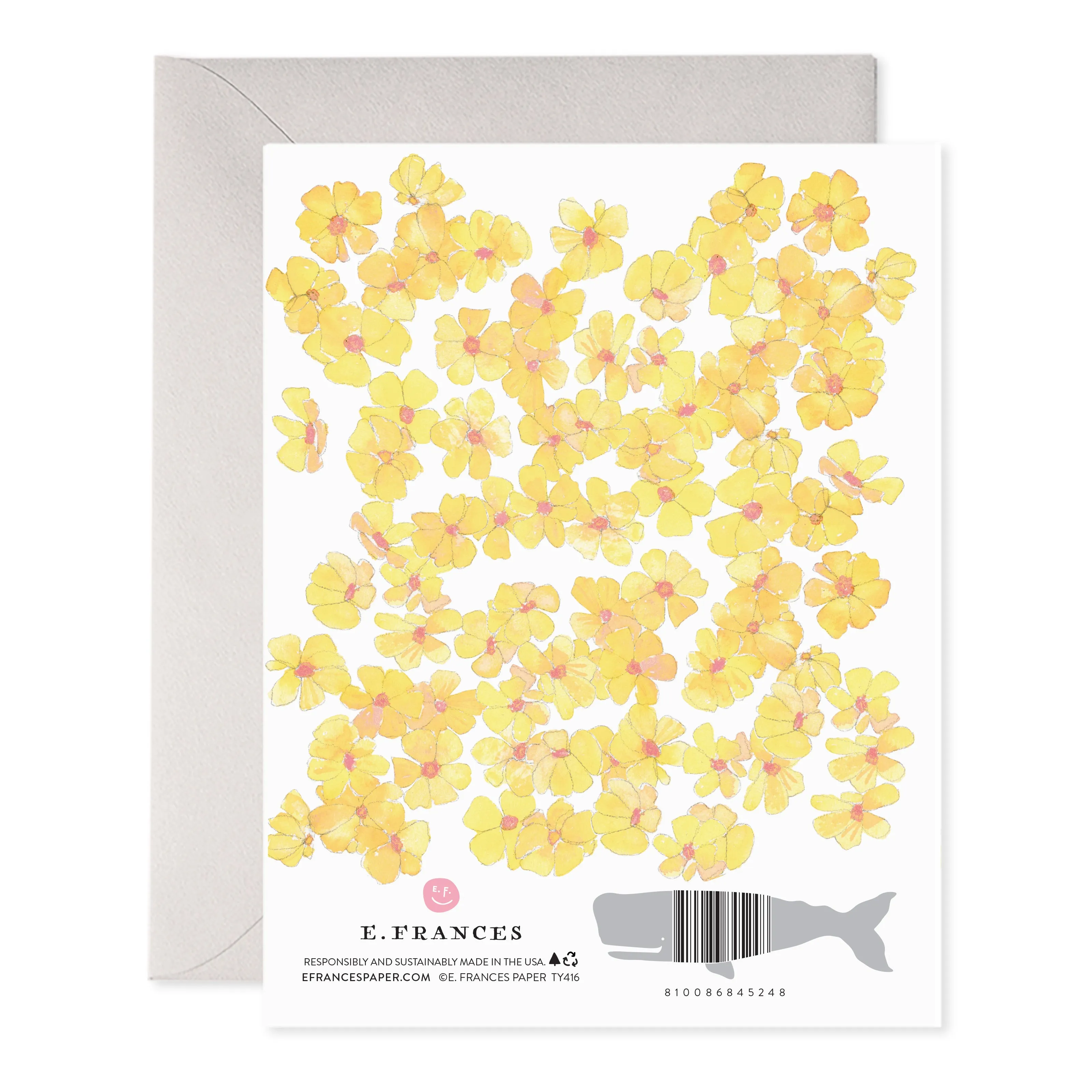 Yellow Flowers Thank You Greeting Card